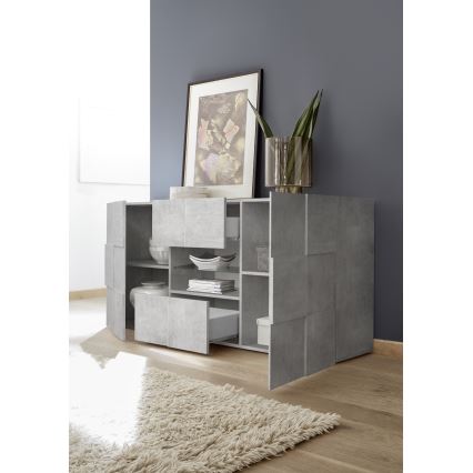 SERIAN Chest of Drawers, Concrete Grey