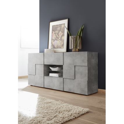 SERIAN Chest of Drawers, Concrete Grey