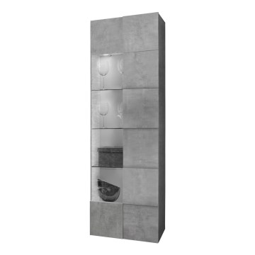 SERIAN concrete grey chest of drawers