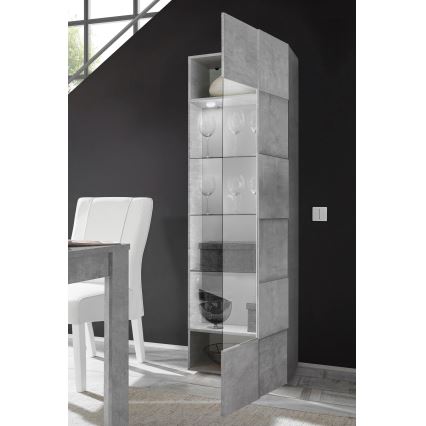 SERIAN concrete grey chest of drawers