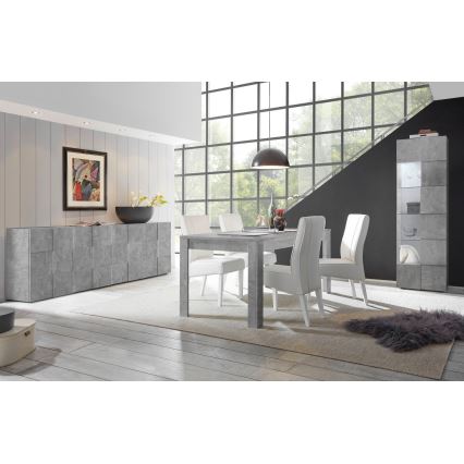 SERIAN concrete grey chest of drawers