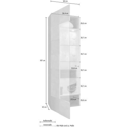 SERIAN concrete grey chest of drawers