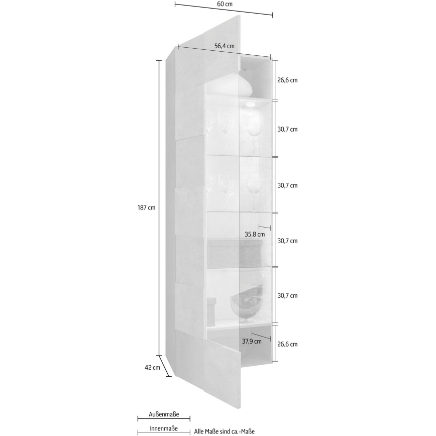 SERIAN concrete grey chest of drawers