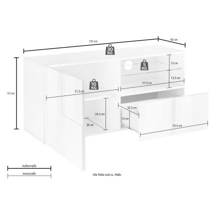 SERIAN TV Stand, White