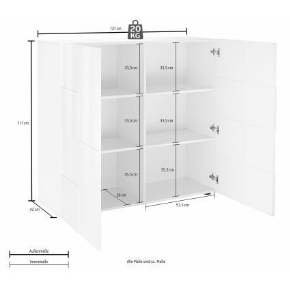 SERIAN White Chest of Drawers