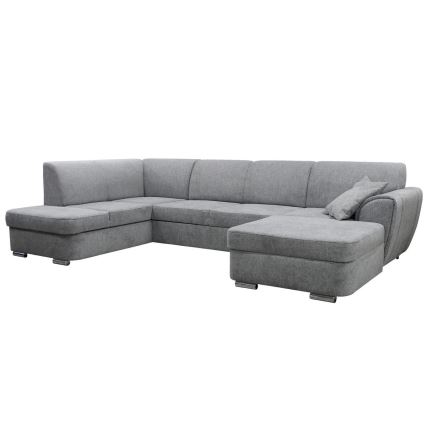 SERPA Left-Facing U-Shaped Corner Sofa Bed with Storage, Grey