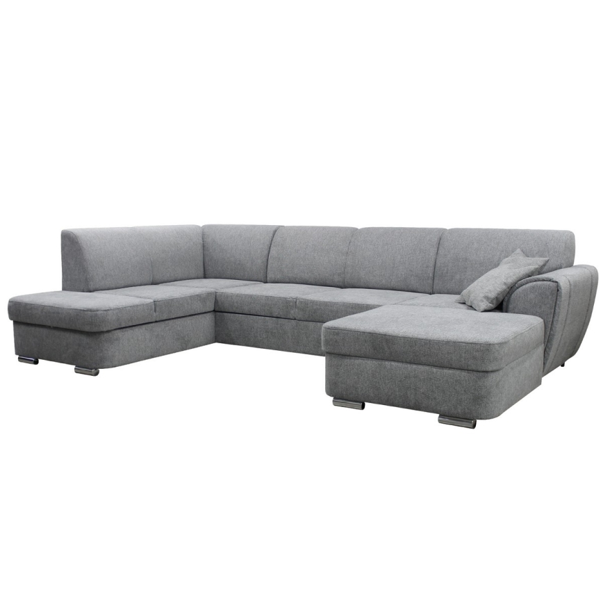 SERPA Left-Facing U-Shaped Corner Sofa Bed with Storage, Grey