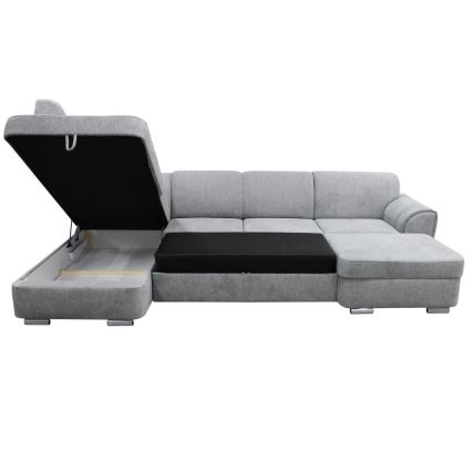 SERPA Left-Facing U-Shaped Corner Sofa Bed with Storage, Grey