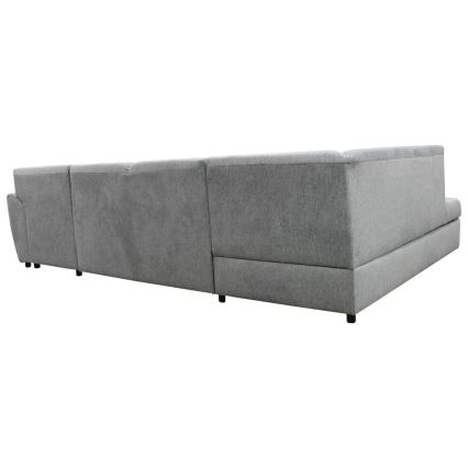 SERPA Left-Facing U-Shaped Corner Sofa Bed with Storage, Grey
