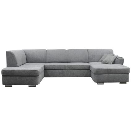 SERPA Left-Facing U-Shaped Corner Sofa Bed with Storage, Grey