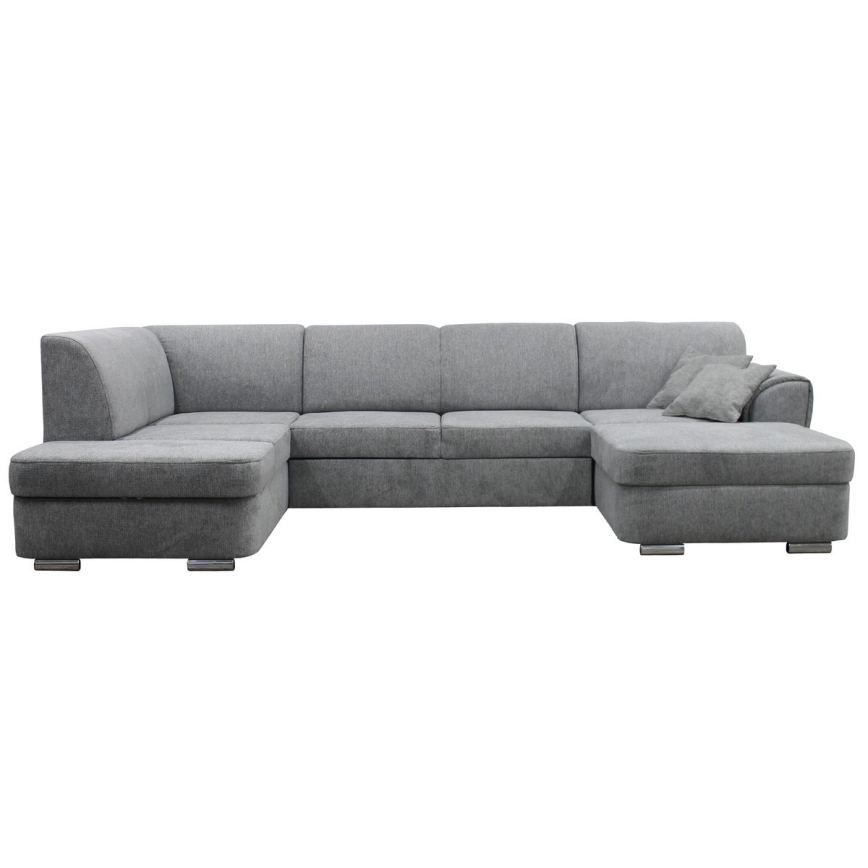SERPA Left-Facing U-Shaped Corner Sofa Bed with Storage, Grey