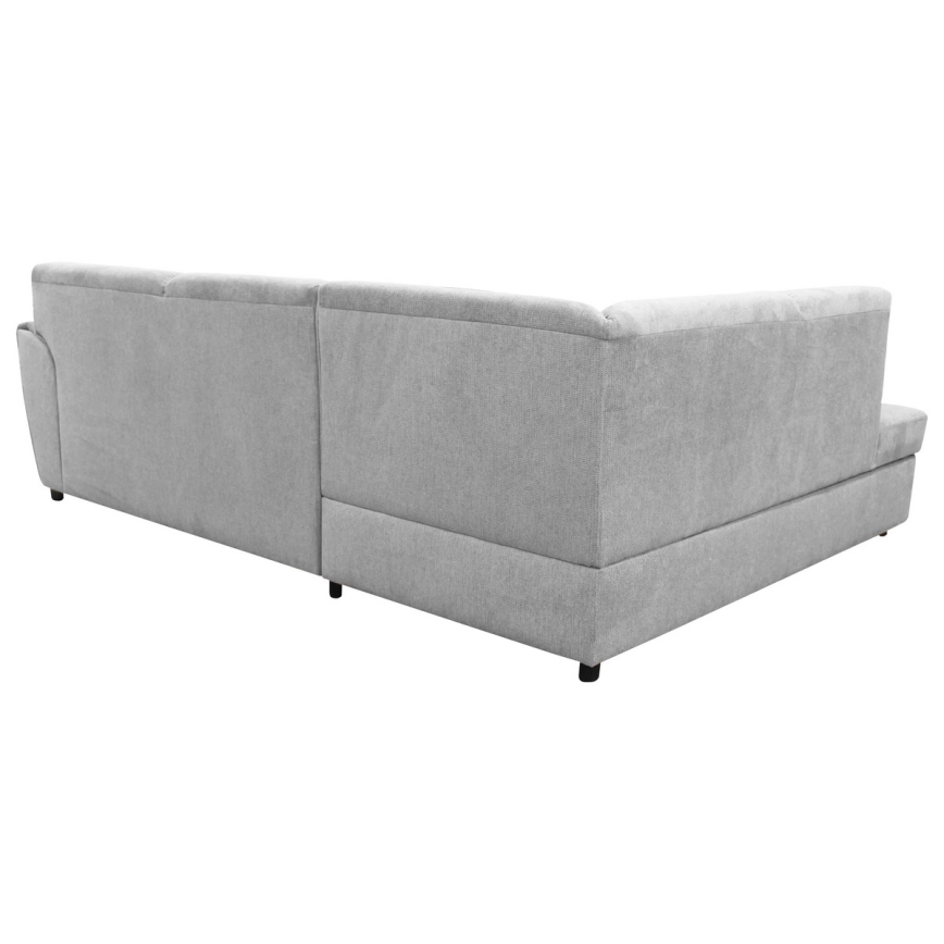 SERPA left-hand L-shaped corner sofa bed with storage, grey