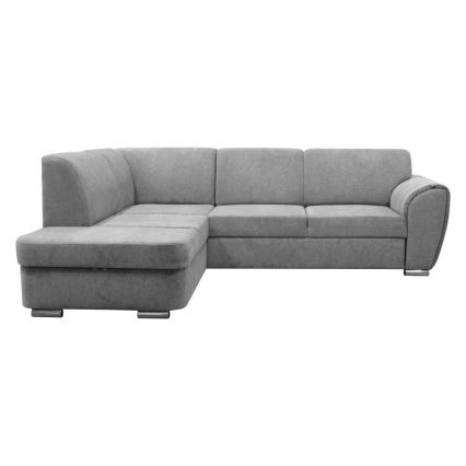 SERPA left-hand L-shaped corner sofa bed with storage, grey