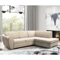SERPA Right-Facing L-Shaped Corner Sofa Bed with Storage, Beige