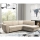 SERPA Right-Facing L-Shaped Corner Sofa Bed with Storage, Beige