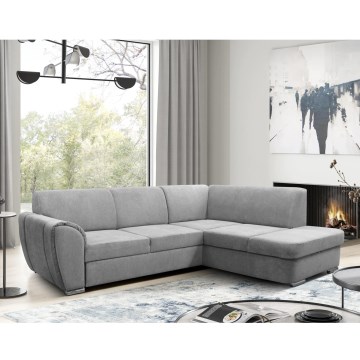 SERPA Right‑Hand L‑Shaped Corner Sofa Bed with Storage — Grey