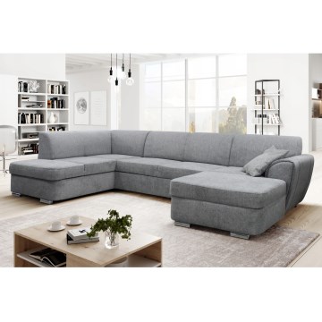 SERPA U-shaped Left-hand Corner Sofa Bed with Storage, Grey