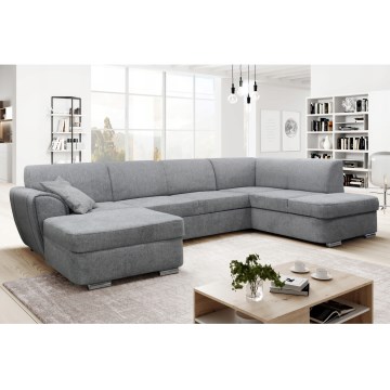 SERPA U-shaped right-hand corner sofa bed with storage, grey