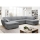 SERPA U-shaped right-hand corner sofa bed with storage, grey