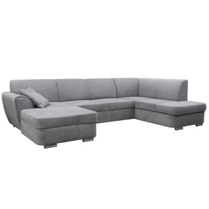 SERPA U-shaped right-hand corner sofa bed with storage, grey