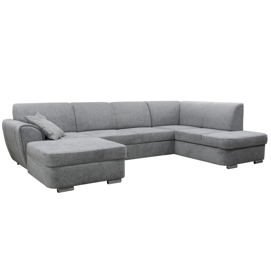SERPA U-shaped right-hand corner sofa bed with storage, grey