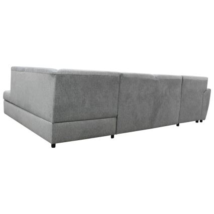 SERPA U-shaped right-hand corner sofa bed with storage, grey
