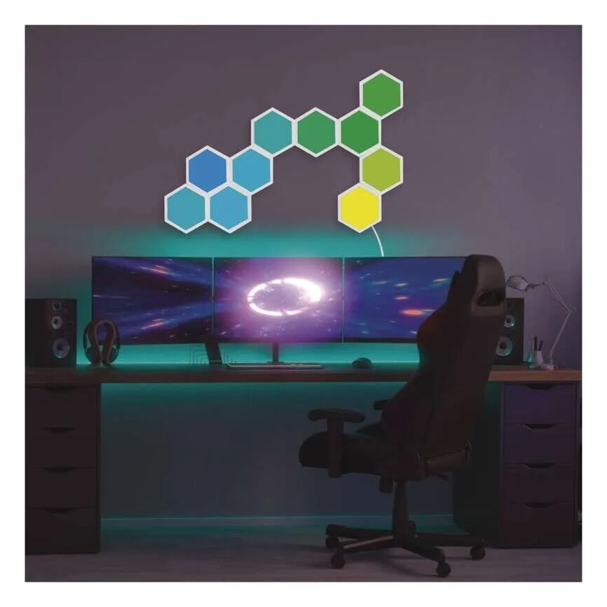 SET 10x RGBIC Dimmable panel LED/1,9W/230V Wi-Fi Tuya