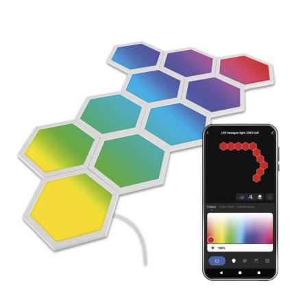 SET 10x RGBIC Dimmable panel LED/1,9W/230V Wi-Fi Tuya