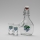Set 1x big bottle + 2x glass for shots clear with a plum motif