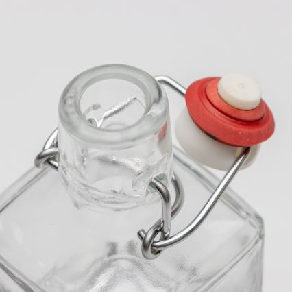 Set 1x glass bottle and 2x glass for shots clear with a fox motif