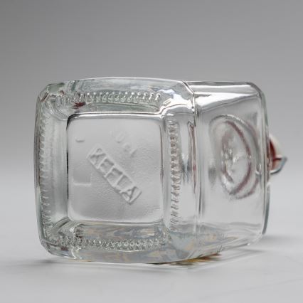 Set 1x glass bottle and 2x glass for shots clear with a fox motif