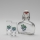 Set 1x glass bottle and 2x glass for shots clear with a plum motif