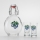 Set 1x glass bottle and 2x glass for shots clear with a plum motif