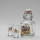 Set 1x glass bottle and 2x glass for shots clear with a wild boar motif