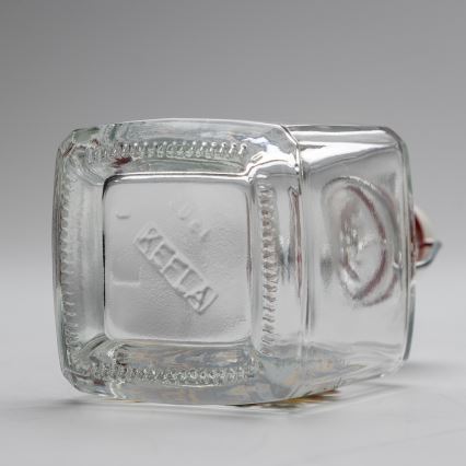 Set 1x glass bottle and 2x glass for shots clear with a wild boar motif