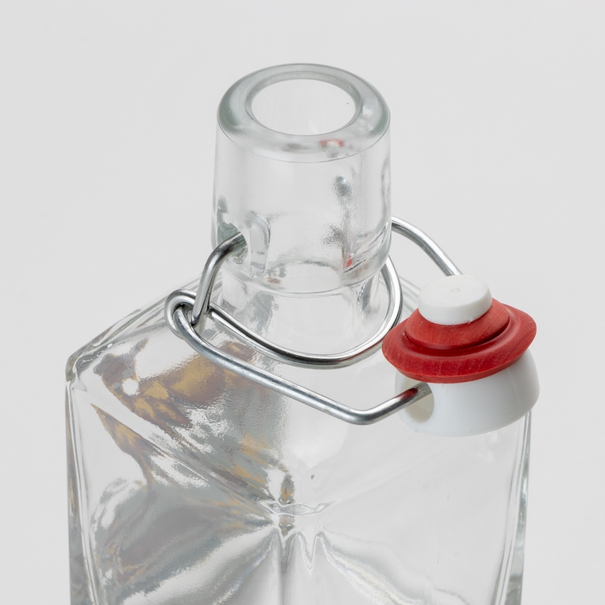 Set 1x glass bottle and 2x glass for shots clear with an animal motif - hare