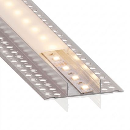 SET 1x FLEX LED strip with motion sensor, 3.6 W / 4x AA, 2 m + 2x 1 m recessed profiles, silver/white
