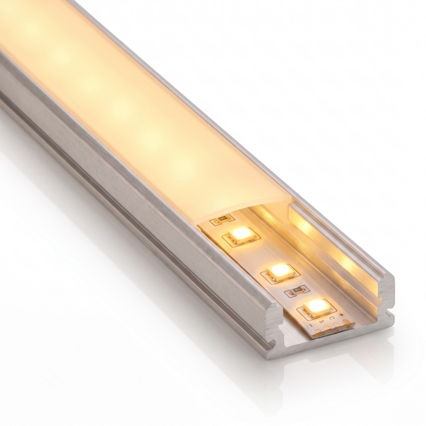 SET 1x FLEX LED strip with motion sensor, 3.6 W, battery-powered (4xAA), 2 m + 2x recessed mounting profiles 1 m, silver/white