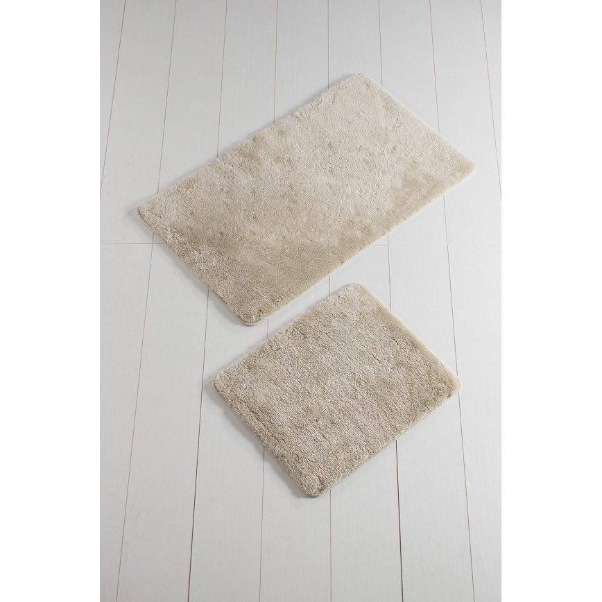 SET 2x Bathroom mat 60/100 cm beige