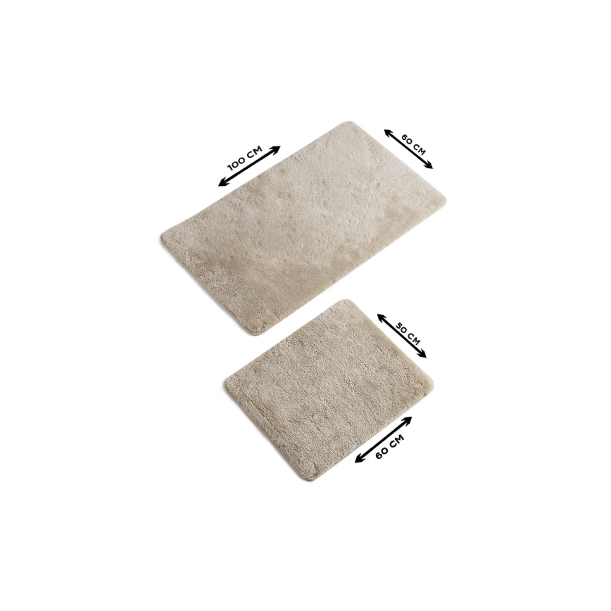 SET 2x Bathroom mat 60/100 cm beige