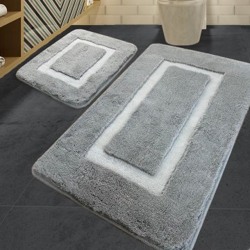 SET 2x Bathroom mat 60/100 cm grey