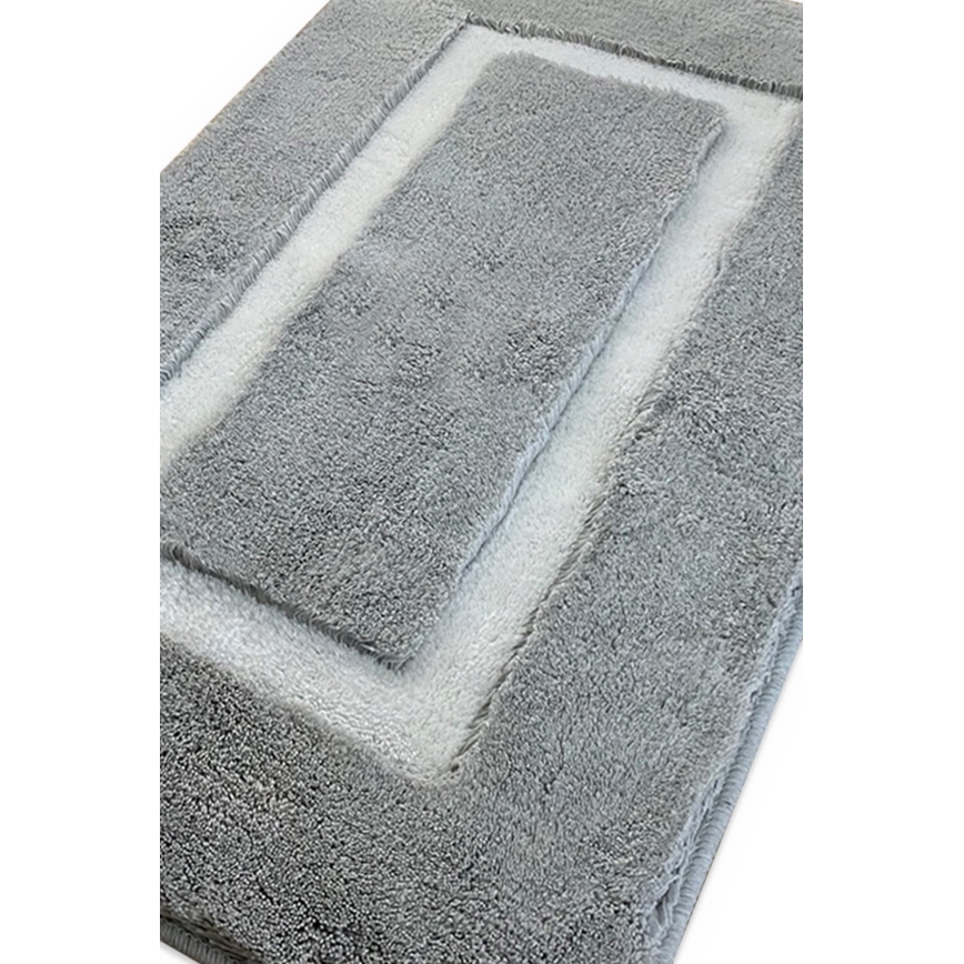 SET 2x Bathroom mat 60/100 cm grey