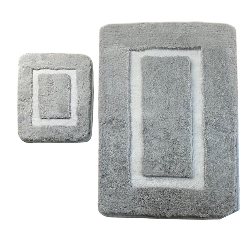 SET 2x Bathroom mat 60/100 cm grey
