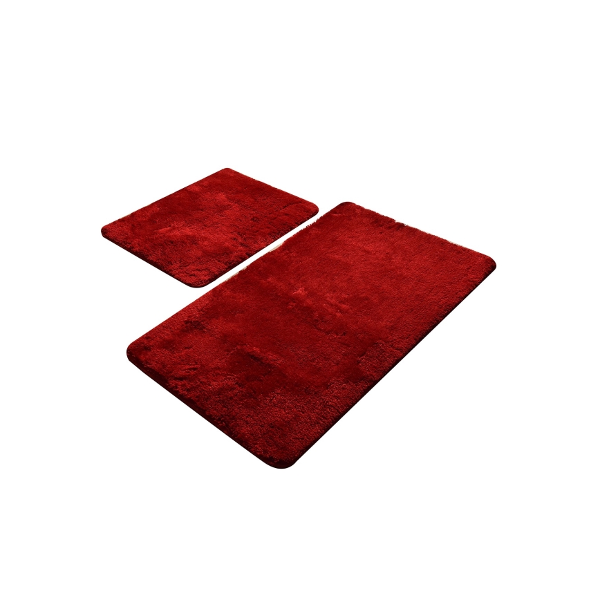 SET 2x Bathroom mat 60/100 cm red