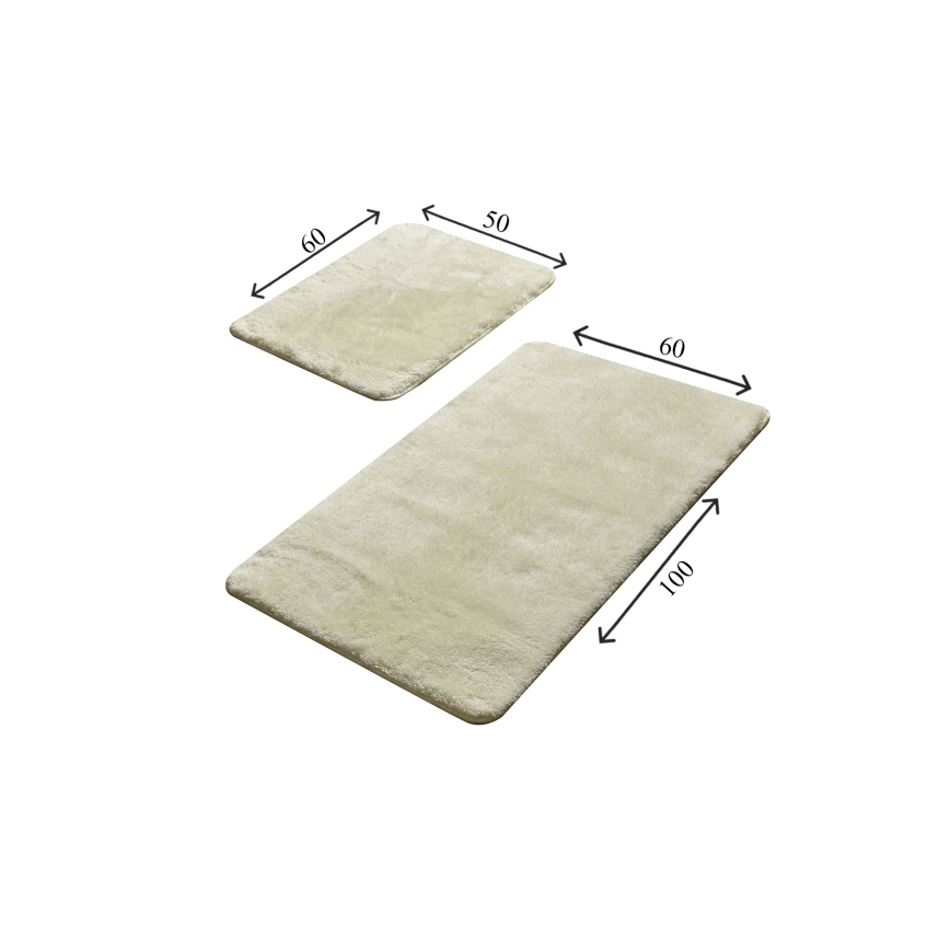 SET 2x Bathroom mat 60/100 cm white