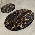 SET 2x Bathroom mat GOLDES 60/100 cm black/gold
