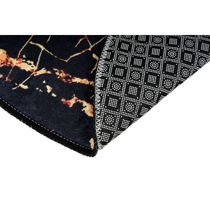 SET 2x Bathroom mat GOLDES 60/100 cm black/gold