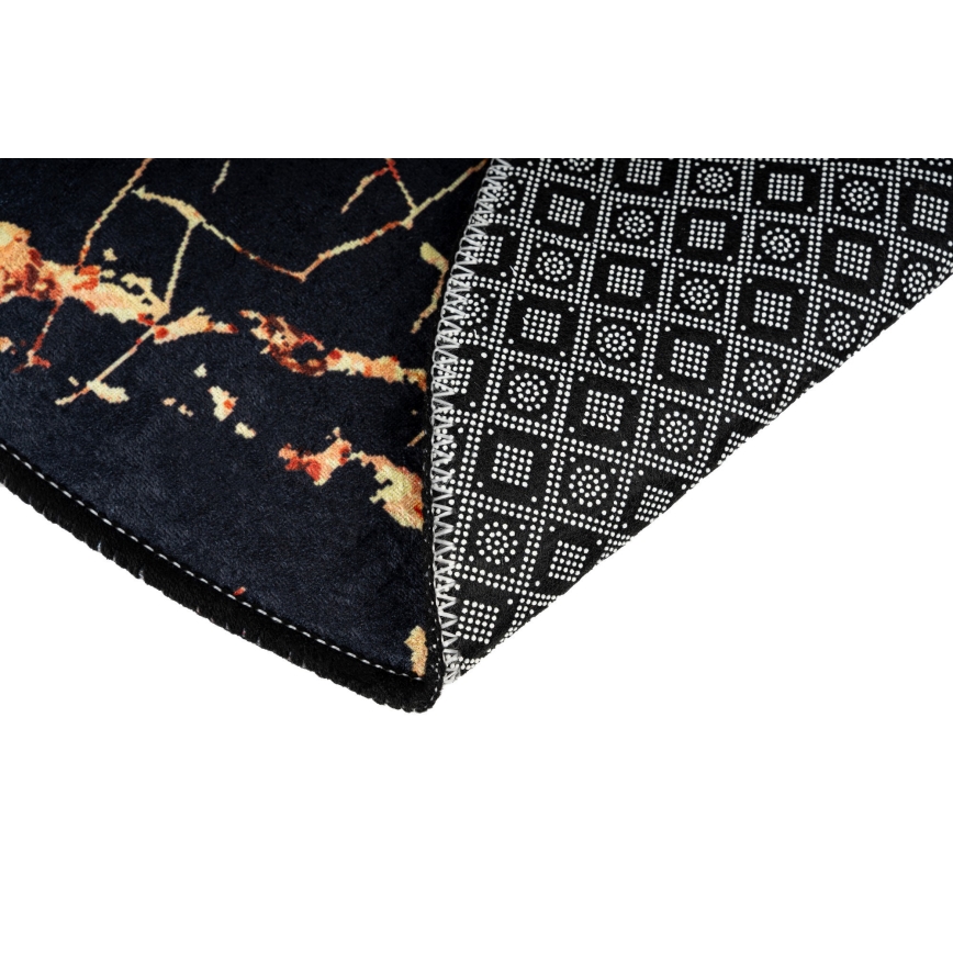 SET 2x Bathroom mat GOLDES 60/100 cm black/gold