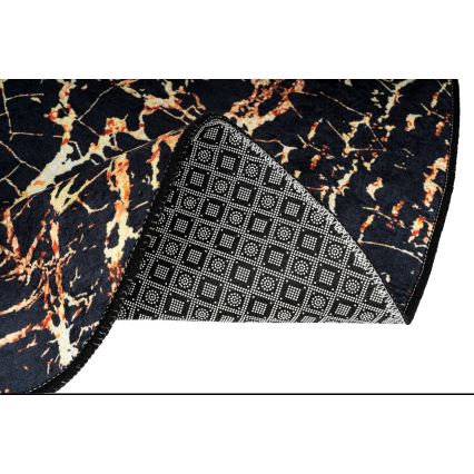 SET 2x Bathroom mat GOLDES 60/100 cm black/gold