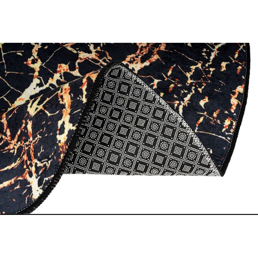 SET 2x Bathroom mat GOLDES 60/100 cm black/gold